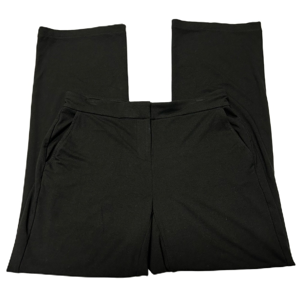 J. Jill Wearever Collection Black Knit Trousers XS Petite Wide Leg Stretch Pants